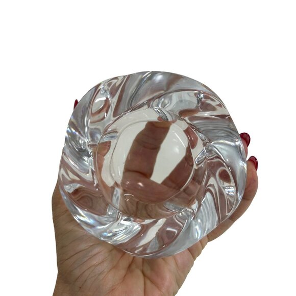 Royal Copenhagen Votive Candle Holder Vtg Clear Glass Denmark Lotus Collectible - Picture 9 of 11